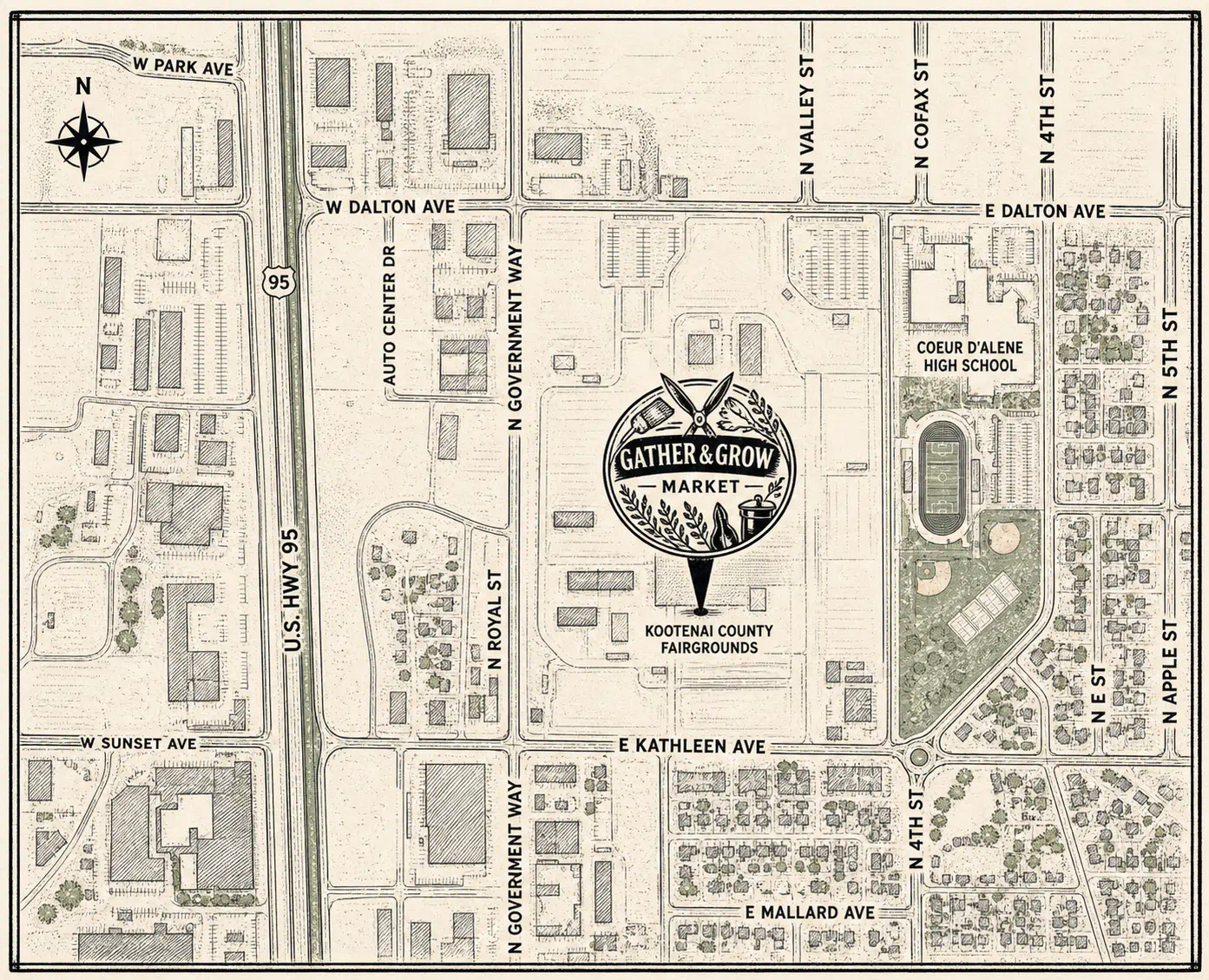 Map to Kootenai County Fairgrounds